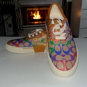 COACH Pride 🏳️‍🌈 Citysole Skate Sneaker 🌈 Sig CC Canvas Sz 7.5 B New no box
